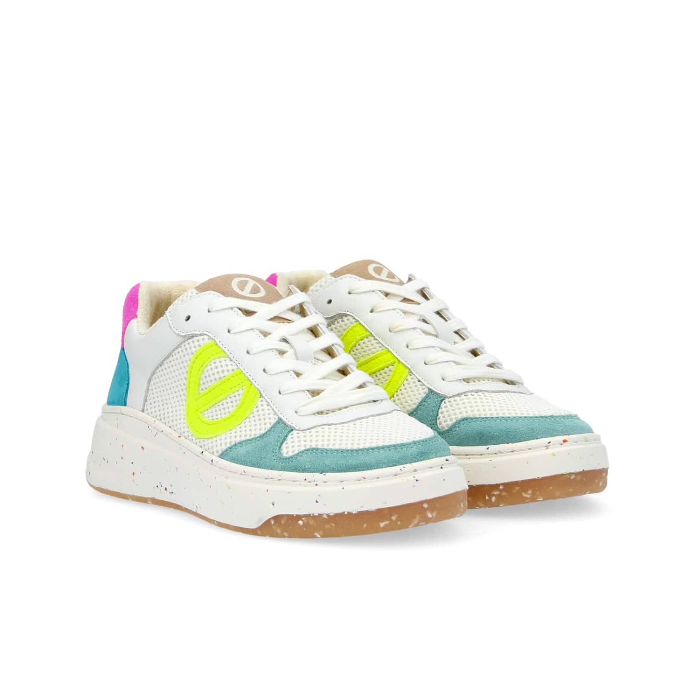 SNEAKER BRIDGET W - CAMOSCIO/RIVA - LAGON/F.YELLOW/WHITE